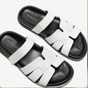 NEW M. Gemi "The Emanuela" White Leather Sandals Size 11